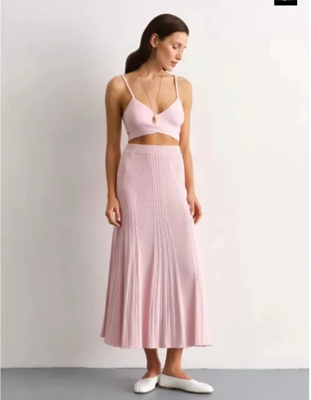 A-Line Midi Skirt Ariel Pink