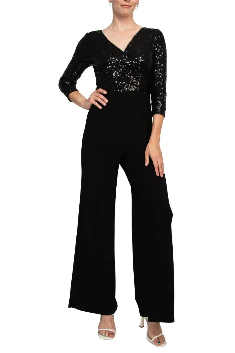 Adrianna Papell AD5E210877 Long Sequin Formal Mother of the Bride Jumpsuit