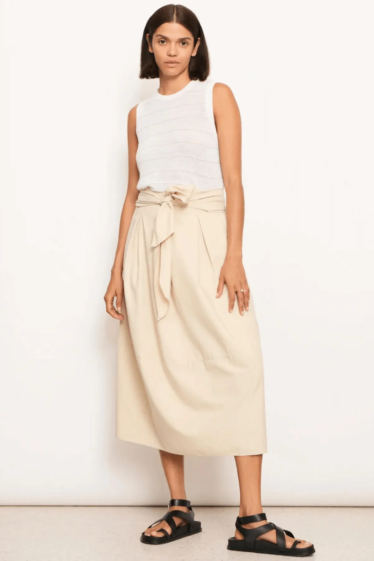 AINA TANK WHITE/PEBBLE
