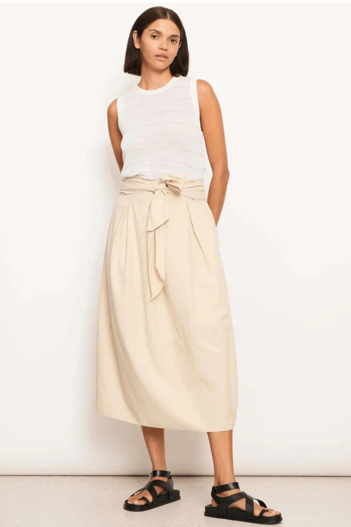 AINA TANK WHITE/PEBBLE