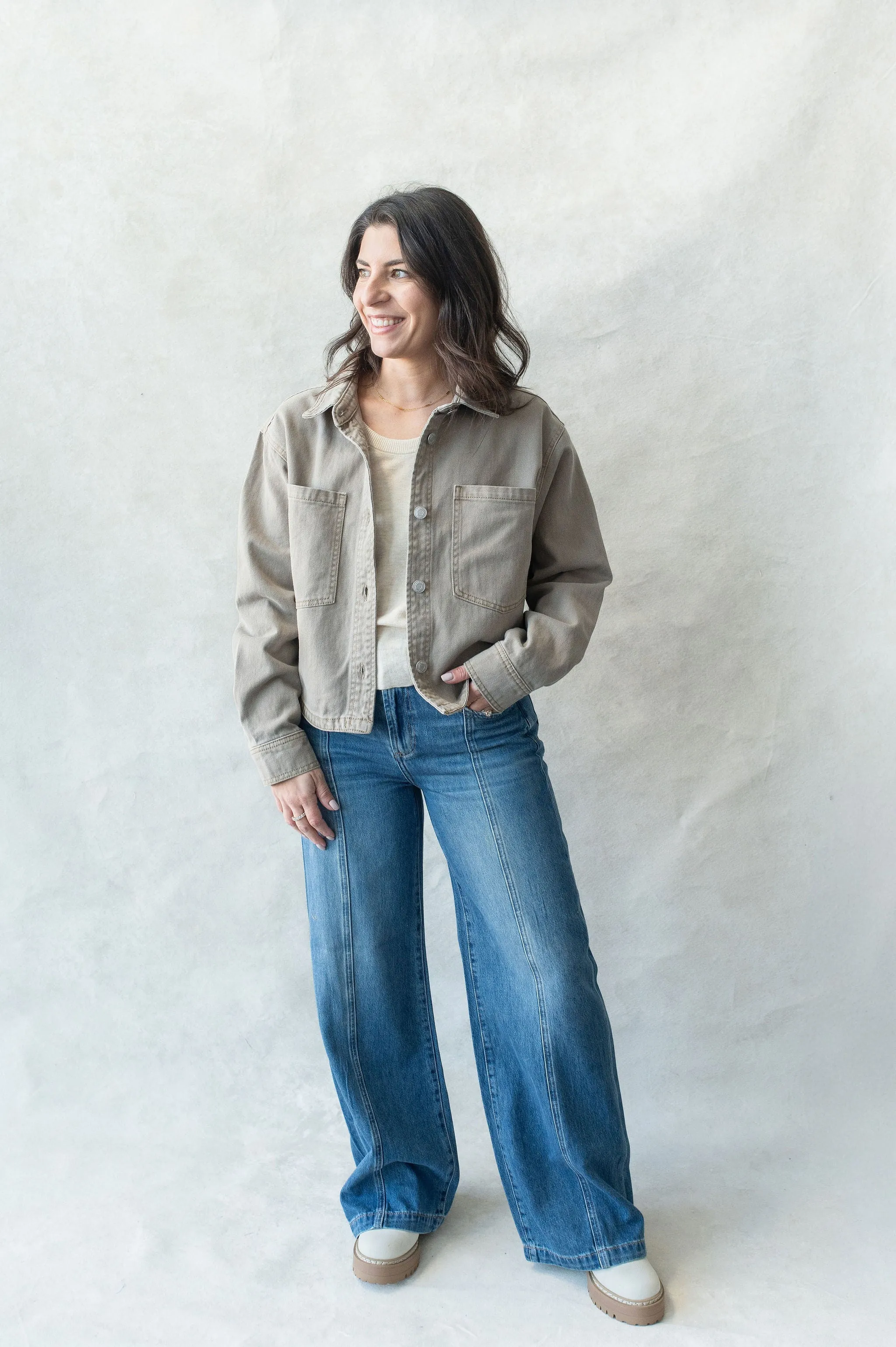 all day cropped denim jacket
