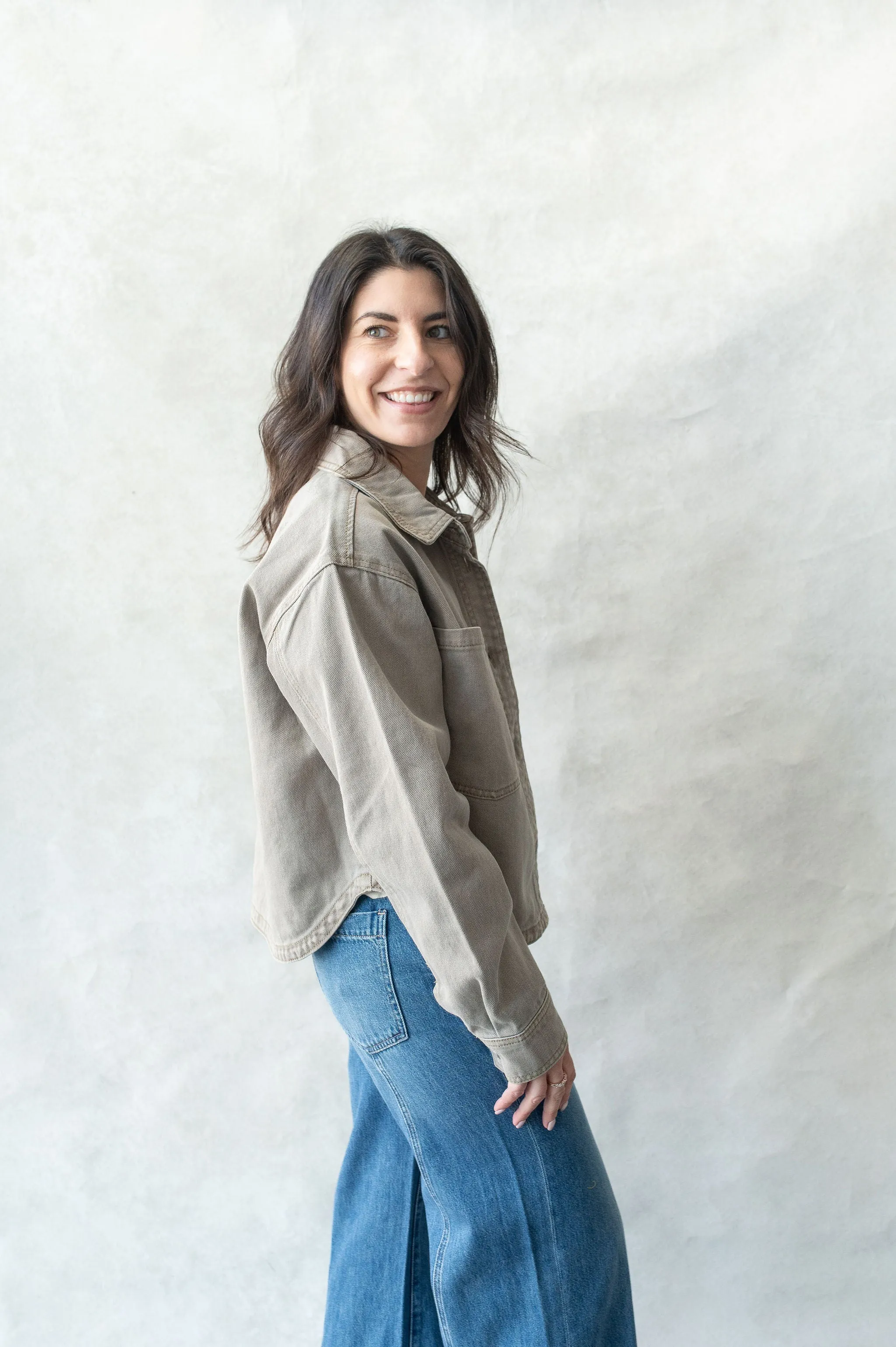 all day cropped denim jacket