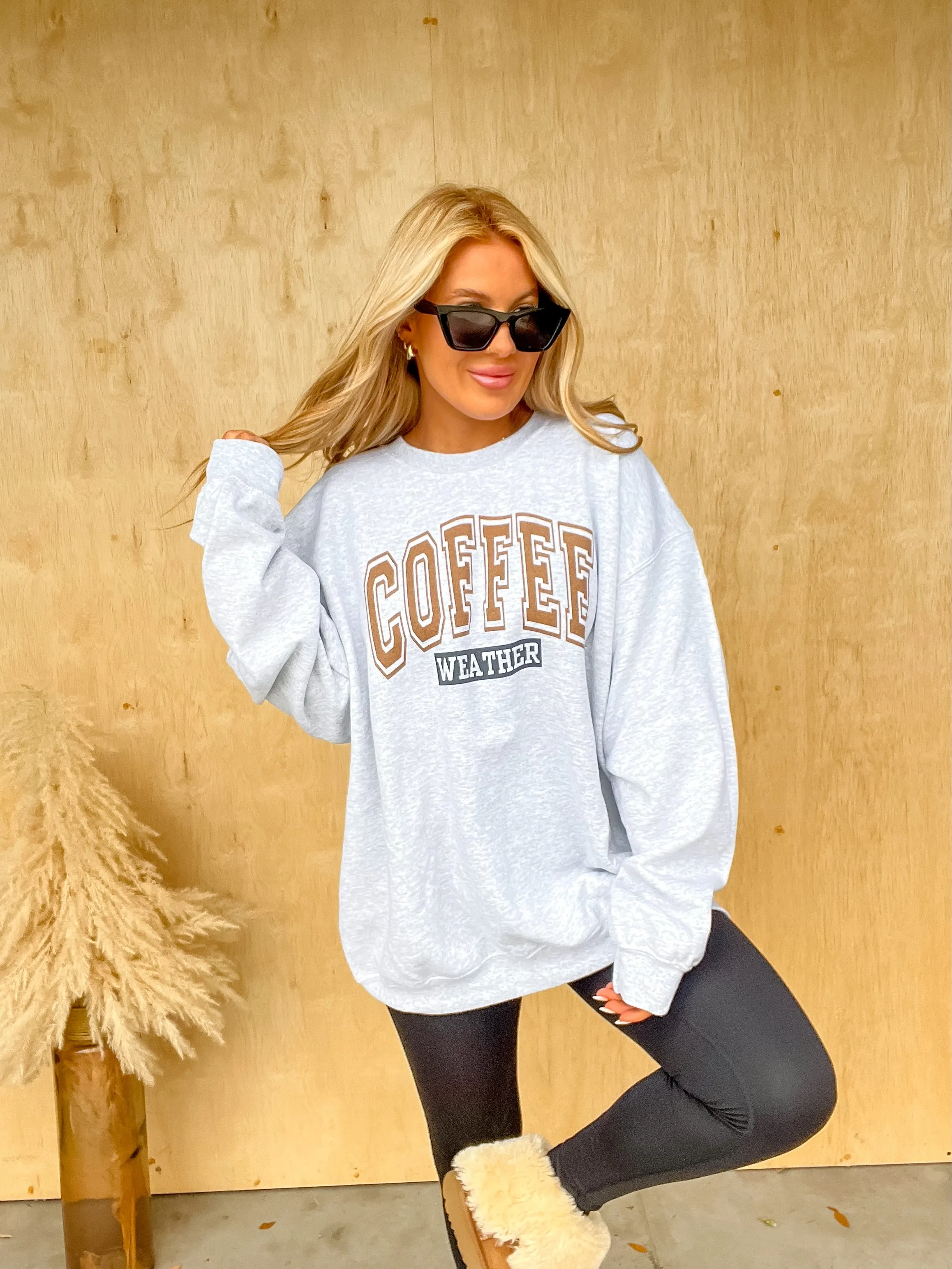 Ash Coffee Weather Graphic Pullover