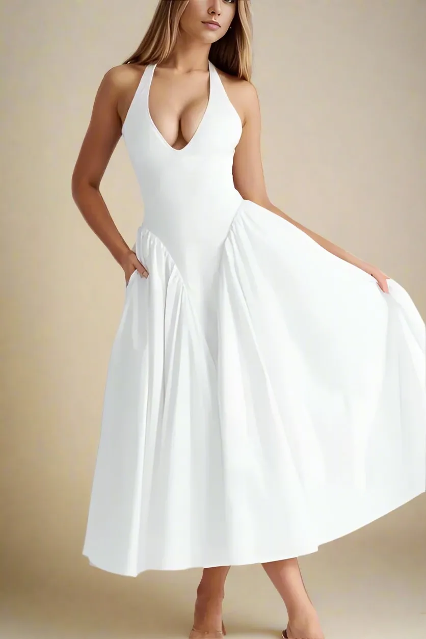 Austen Bodycon Midi Dress - Pearl White