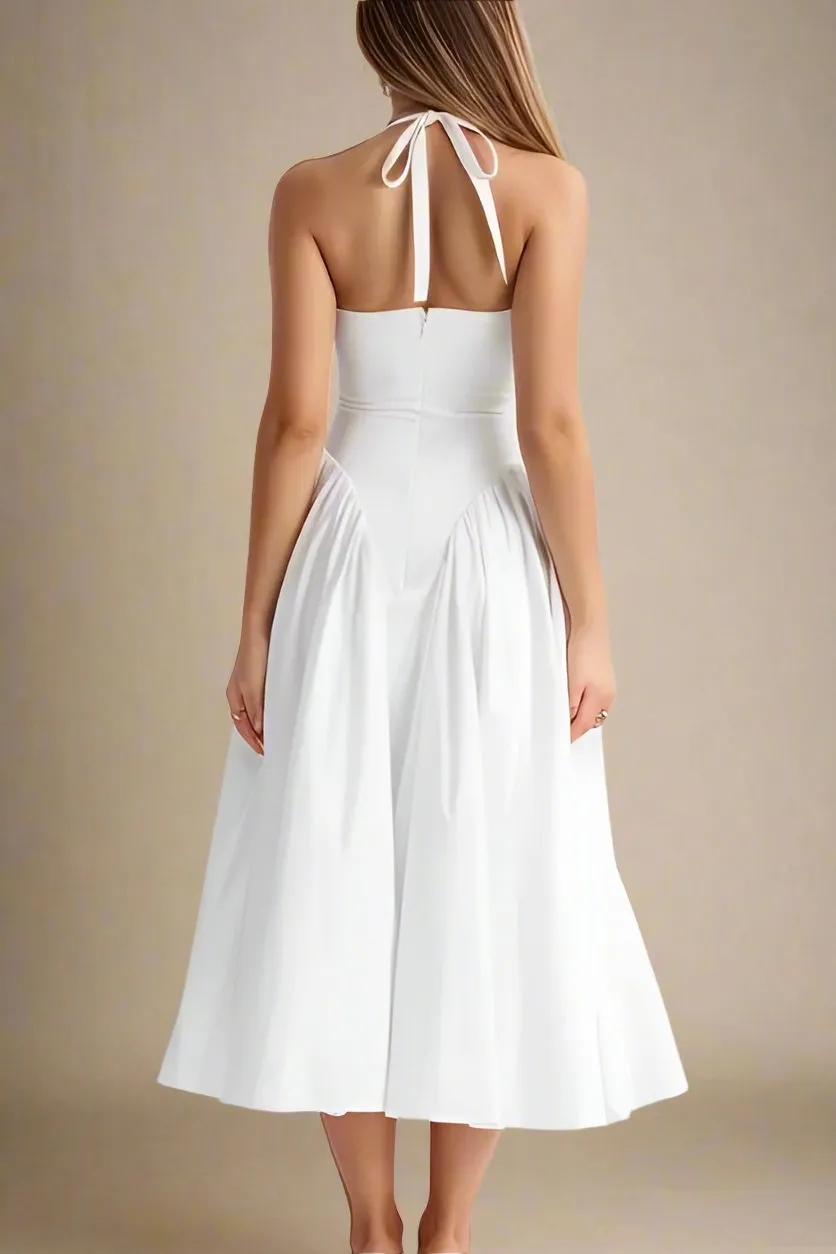 Austen Bodycon Midi Dress - Pearl White