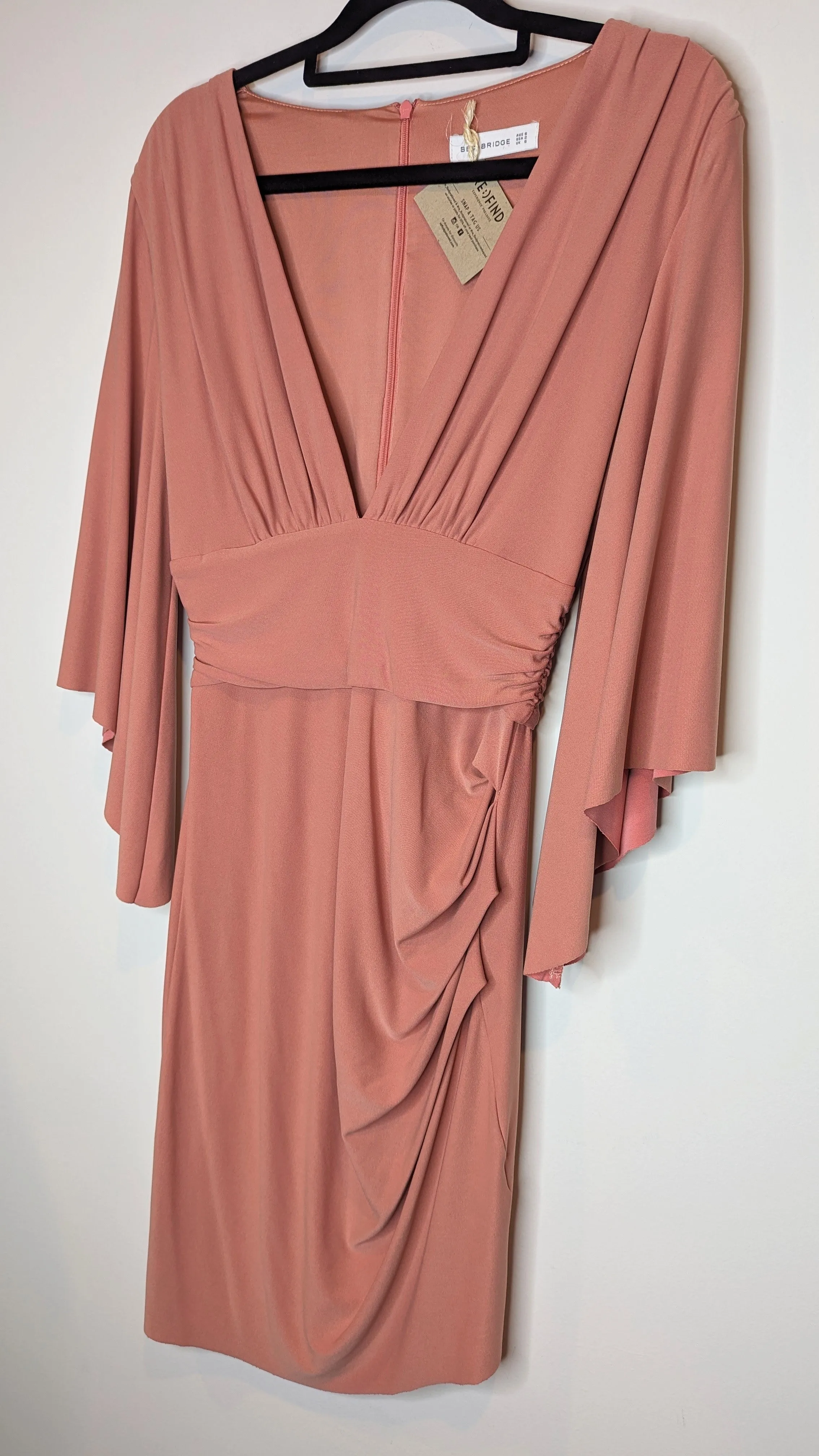 Bec & Bridge Dusty Pink Asymetric Bodycon Stretch Dress