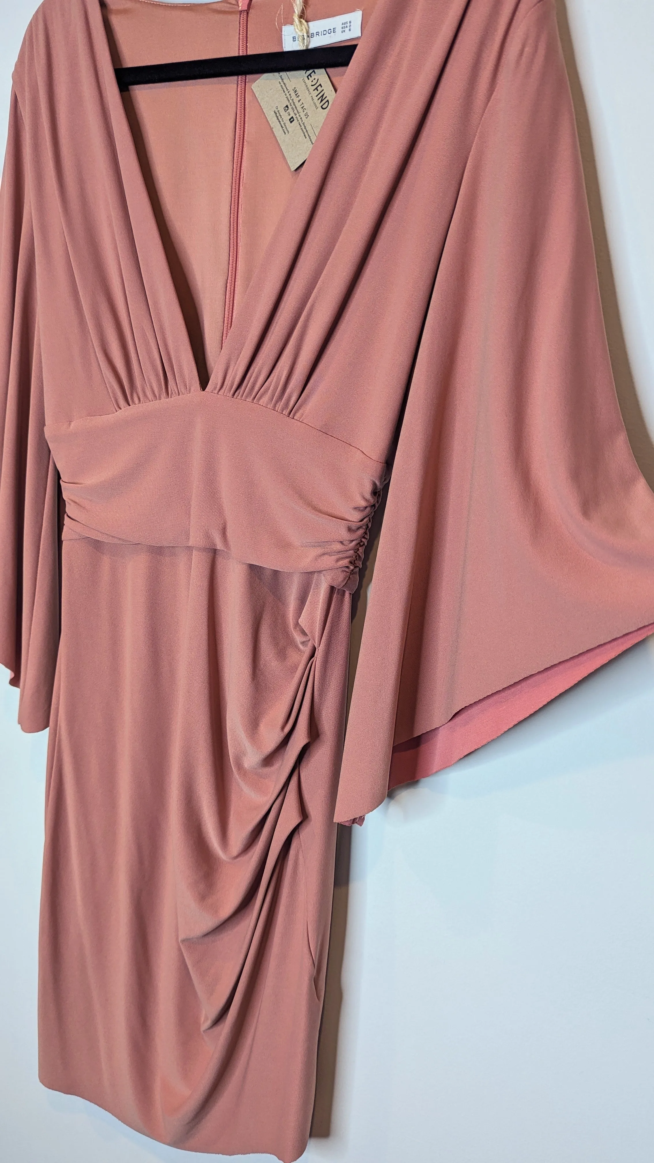 Bec & Bridge Dusty Pink Asymetric Bodycon Stretch Dress