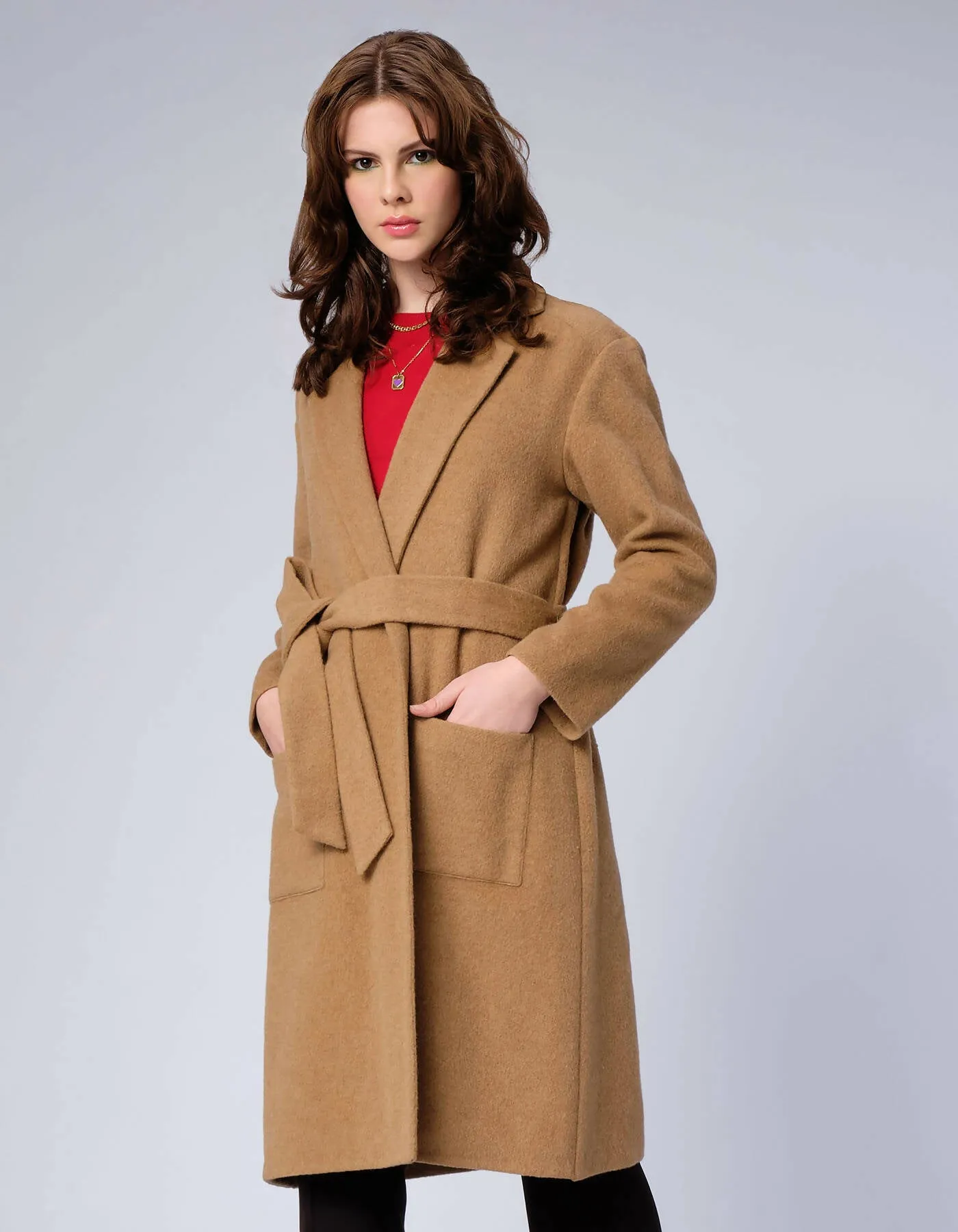 Beige Wrap Coat