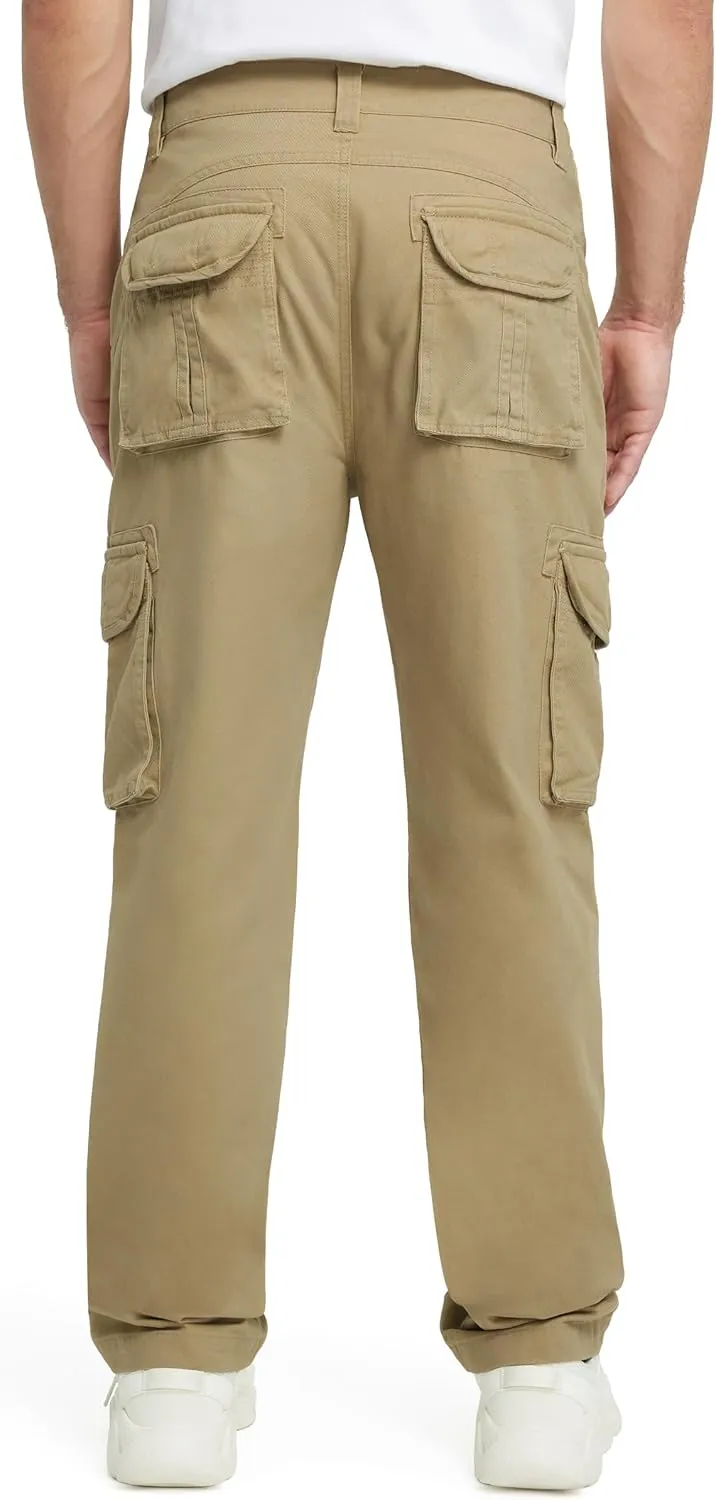 Cargo Pants for Men Multi Pockets Mens Pants Classic Cotton Casual Work Hiking Relaxed Fit Chino Pants