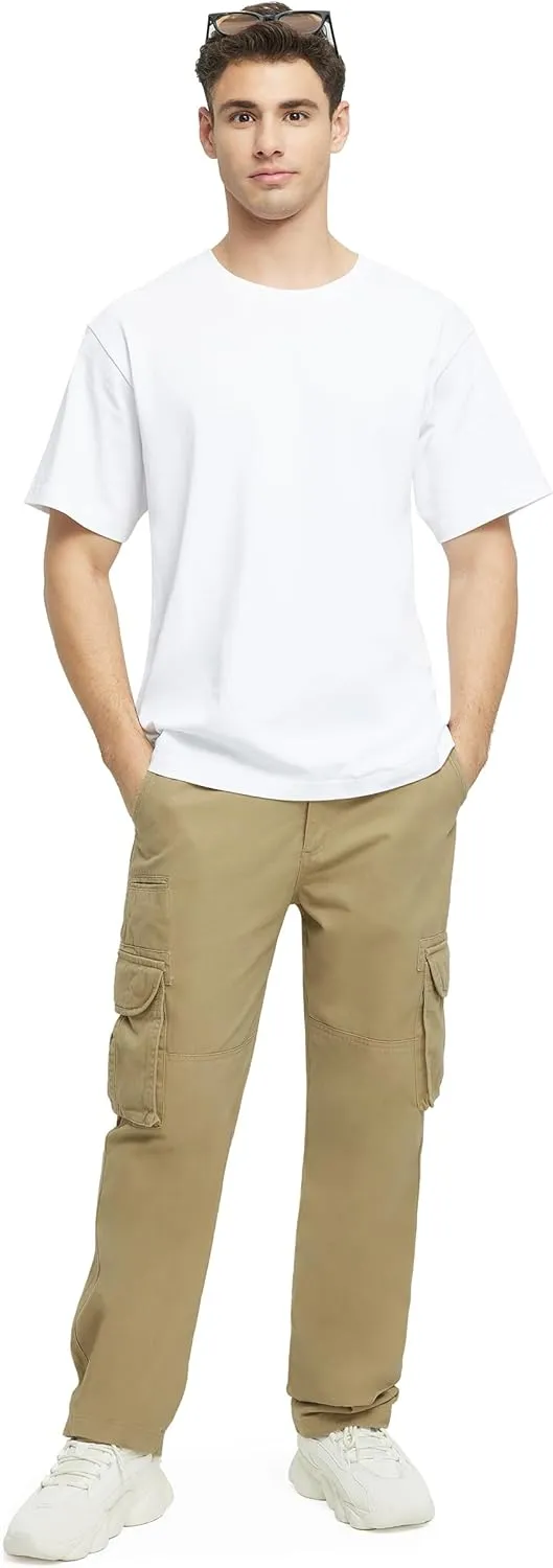 Cargo Pants for Men Multi Pockets Mens Pants Classic Cotton Casual Work Hiking Relaxed Fit Chino Pants
