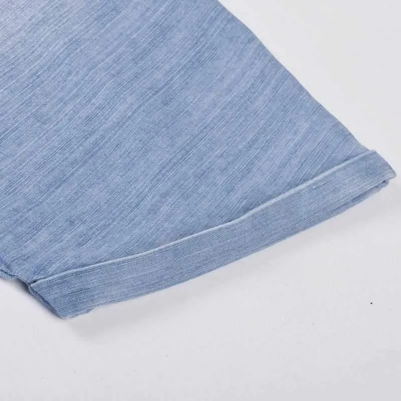 Casual Button Up Denim T-Shirt Dress