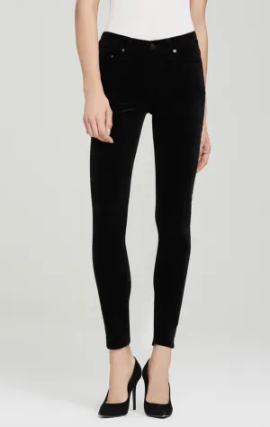 Citizens of Humanity - Rocket High Rise Skinny Black Velour Denim Jeans