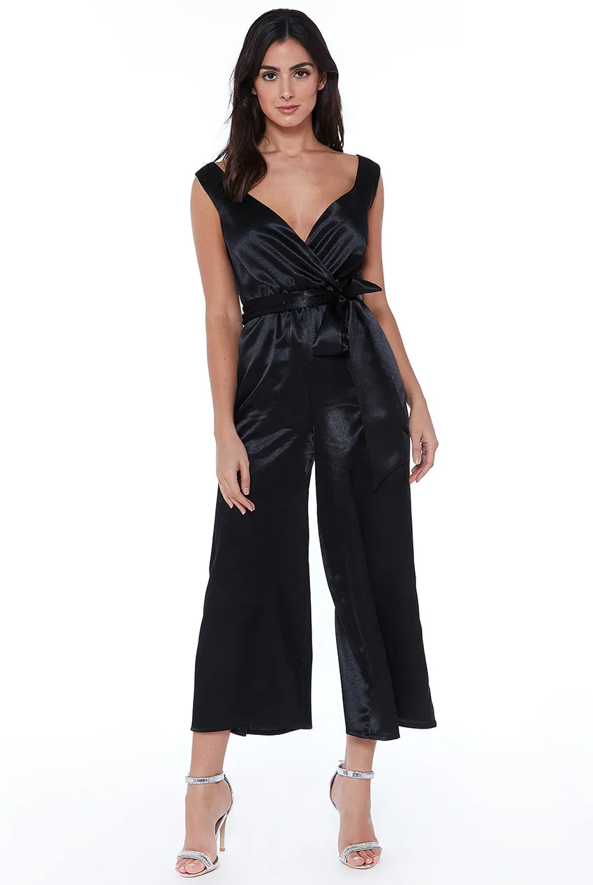 City Goddess Satin Culotte Jumpsuit