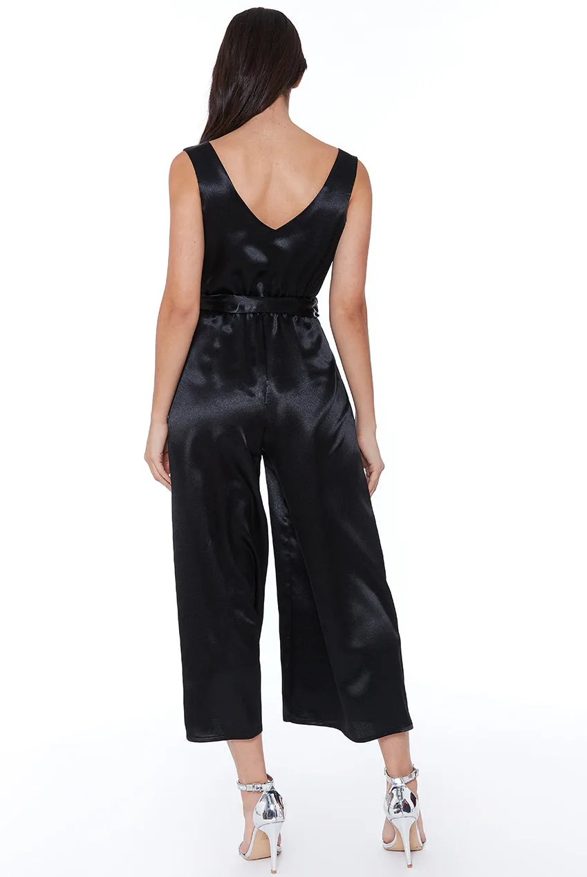 City Goddess Satin Culotte Jumpsuit