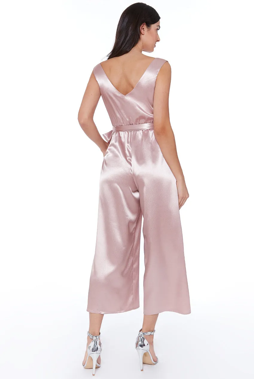 City Goddess Satin Culotte Jumpsuit