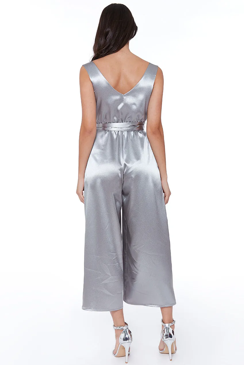 City Goddess Satin Culotte Jumpsuit