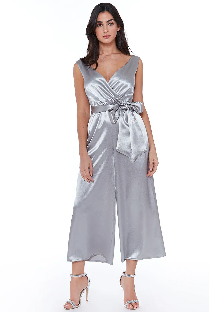 City Goddess Satin Culotte Jumpsuit