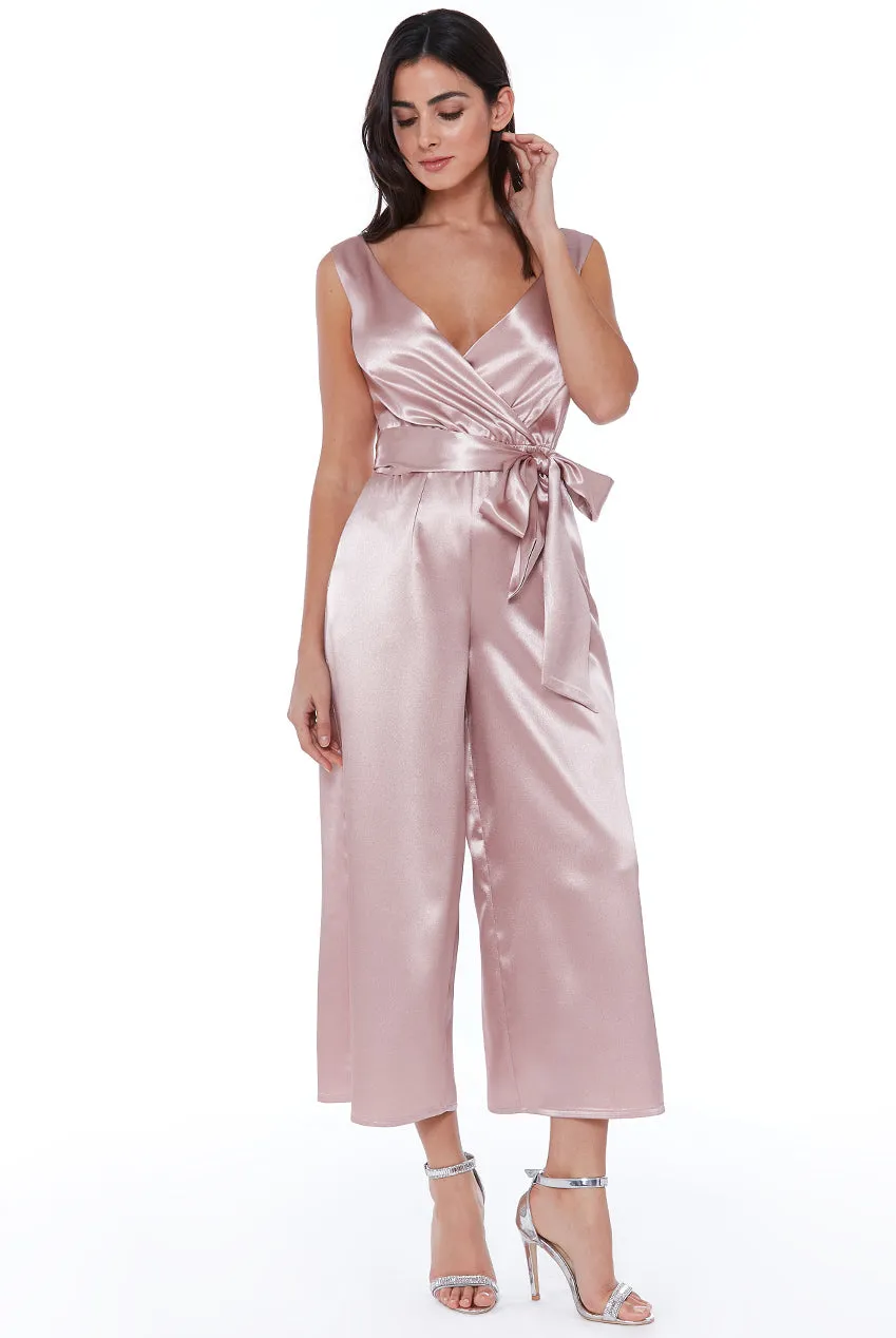 City Goddess Satin Culotte Jumpsuit