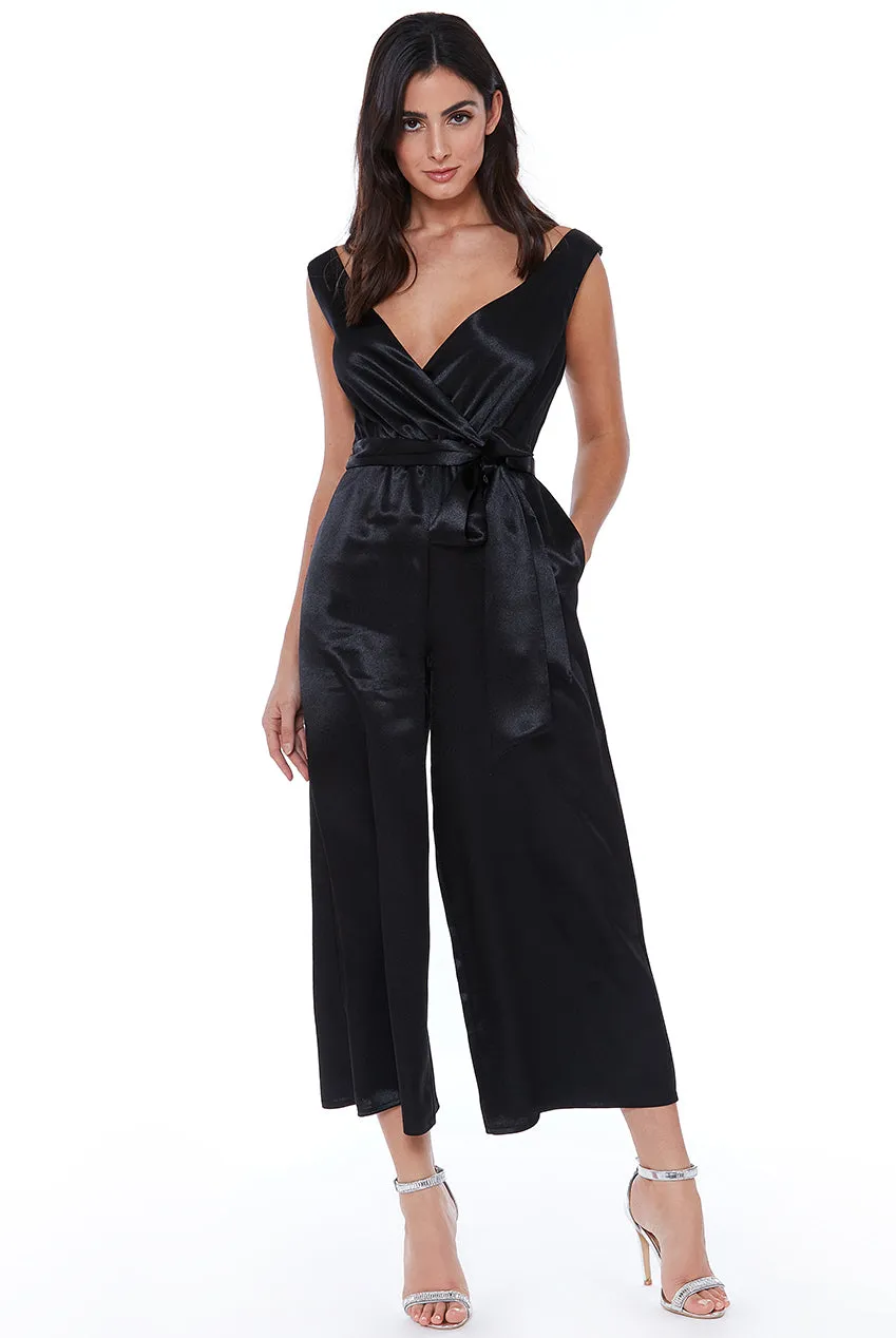 City Goddess Satin Culotte Jumpsuit