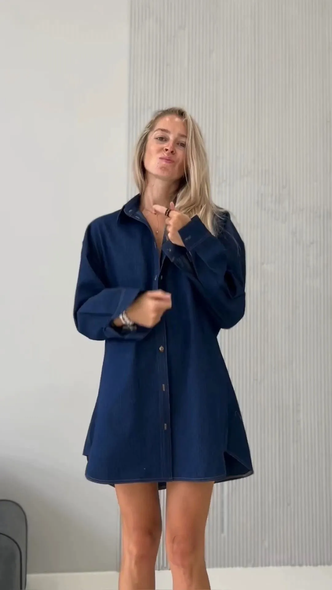 Cobalt Velvet denim dress-shirt