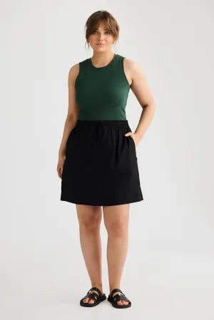 Core Ribbed Racer Back Tank - Pine Green