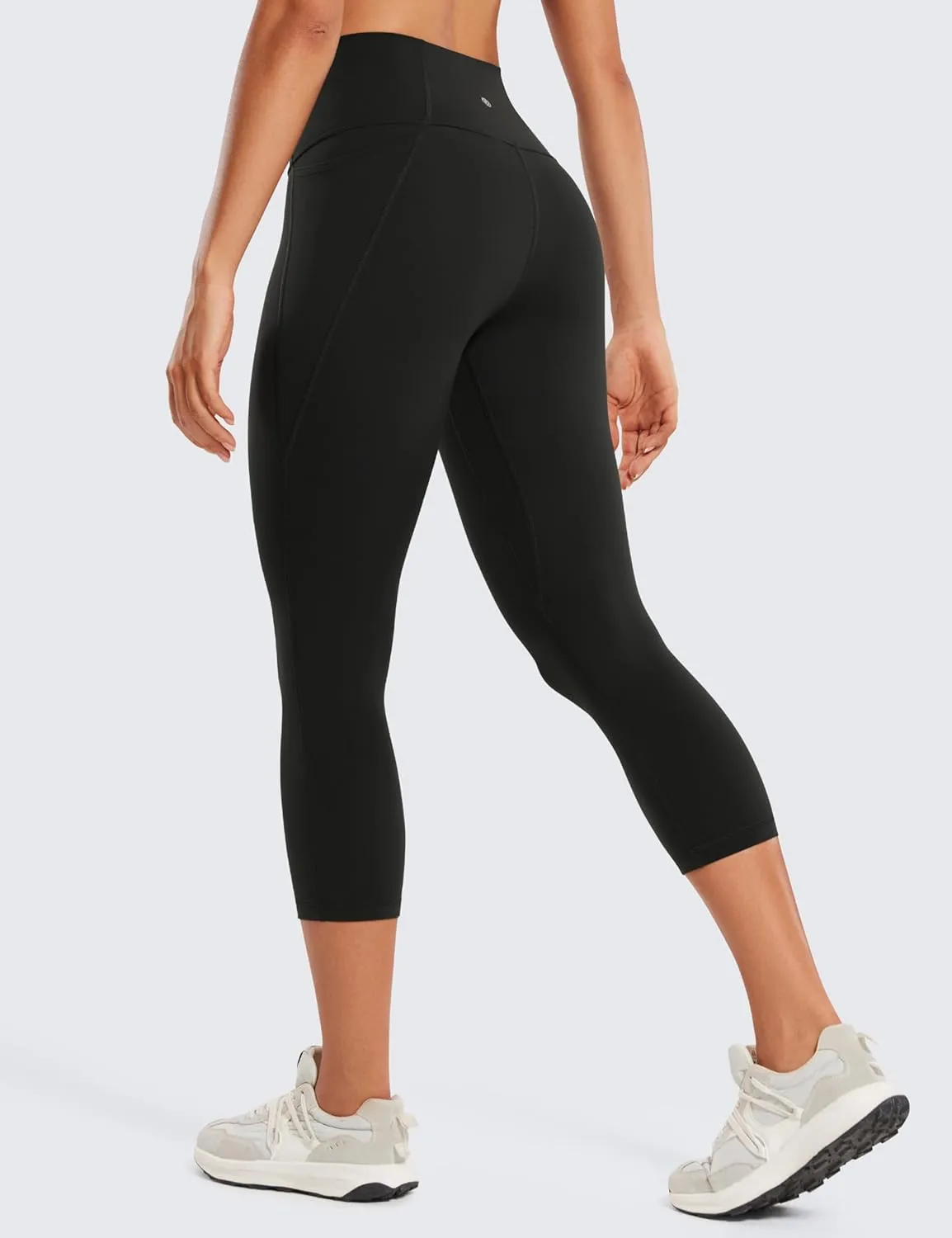 CRZ YOGA Womens Butterluxe Workout Capri Leggings with Pockets 21 Inches - High Waisted Gym Athletic Crop Yoga