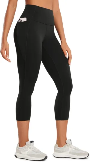 CRZ YOGA Womens Butterluxe Workout Capri Leggings with Pockets 21 Inches - High Waisted Gym Athletic Crop Yoga
