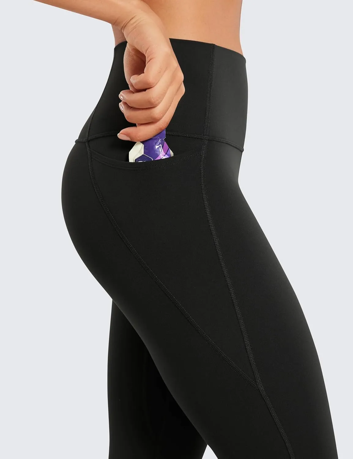 CRZ YOGA Womens Butterluxe Workout Capri Leggings with Pockets 21 Inches - High Waisted Gym Athletic Crop Yoga