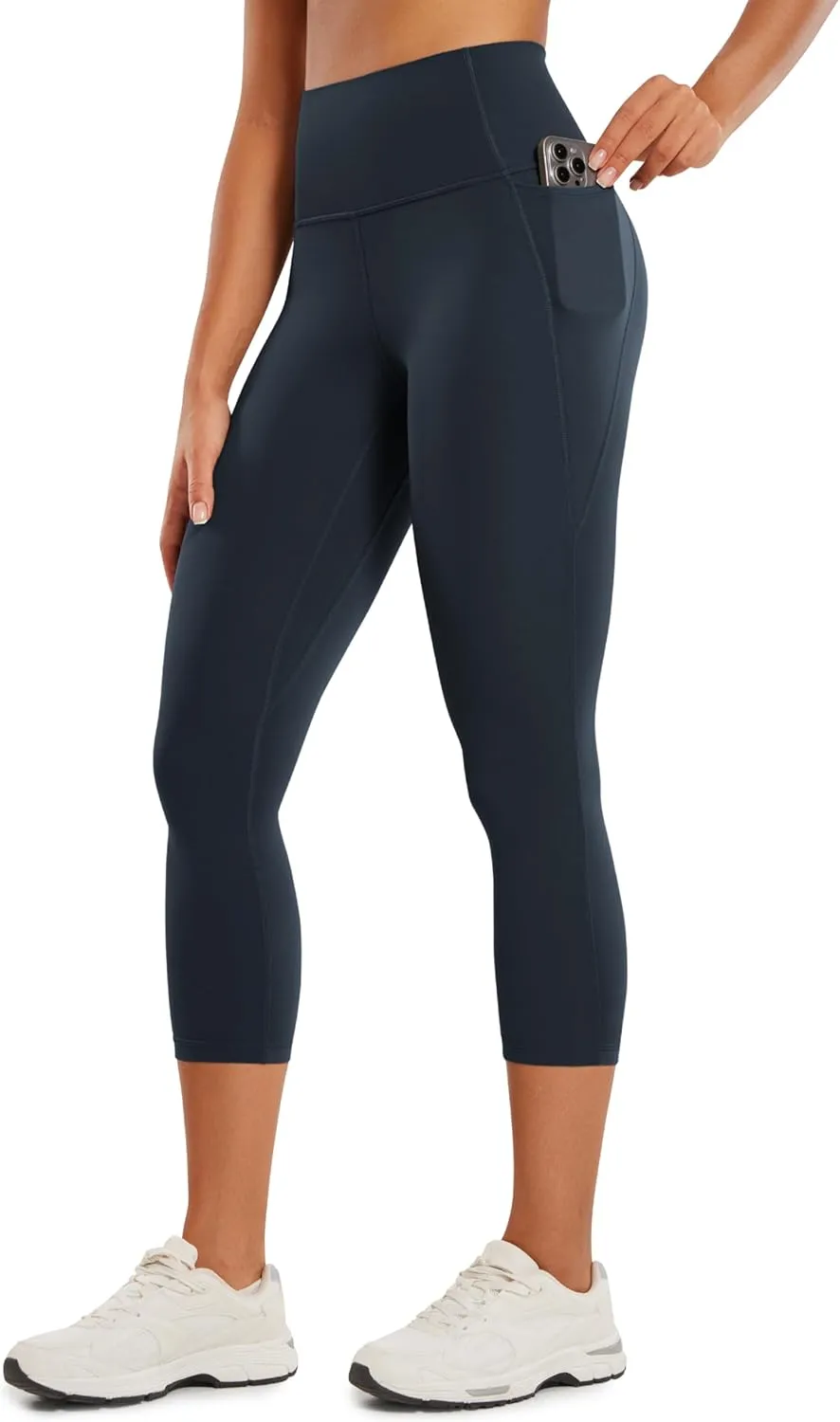 CRZ YOGA Womens Butterluxe Workout Capri Leggings with Pockets 21 Inches - High Waisted Gym Athletic Crop Yoga