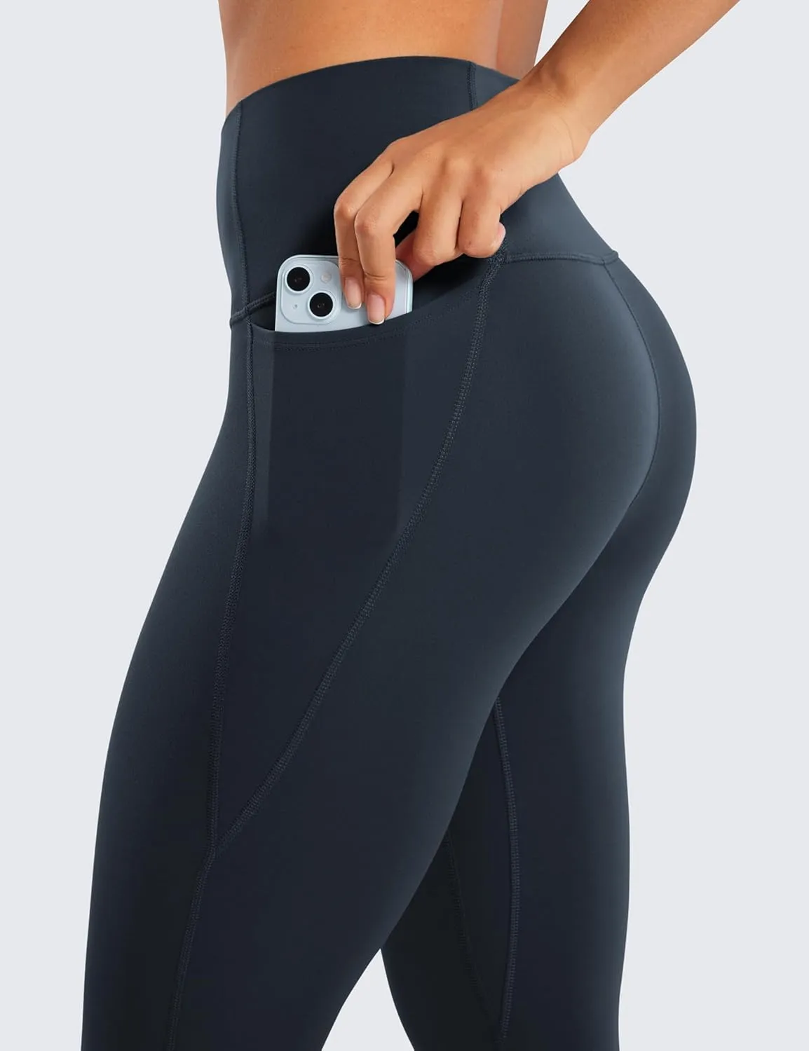 CRZ YOGA Womens Butterluxe Workout Capri Leggings with Pockets 21 Inches - High Waisted Gym Athletic Crop Yoga