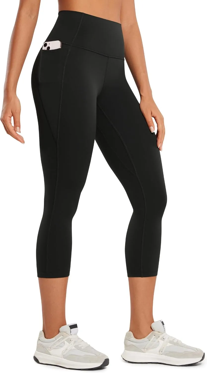 CRZ YOGA Womens Butterluxe Workout Capri Leggings with Pockets 21 Inches - High Waisted Gym Athletic Crop Yoga