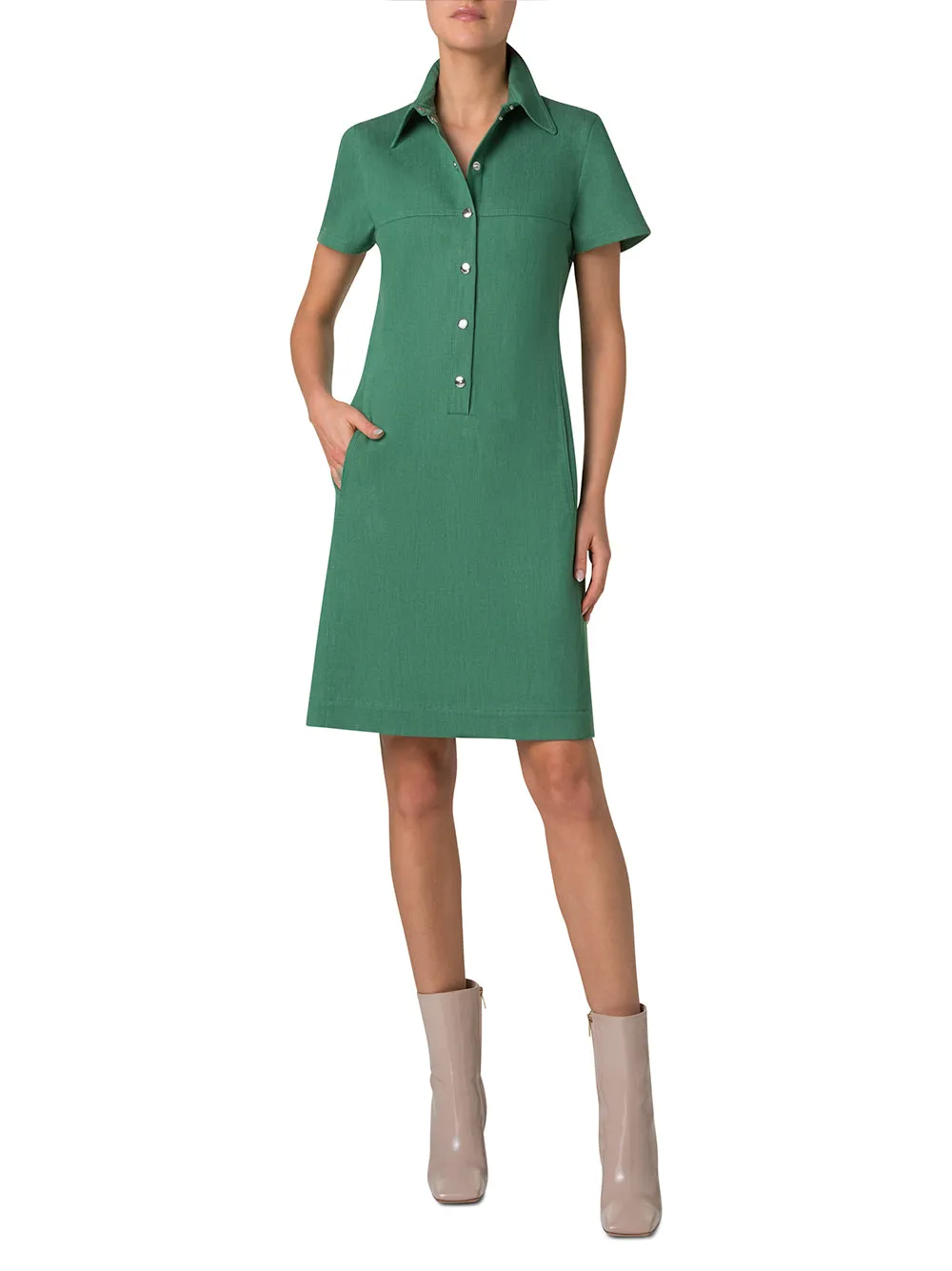 Denim Polo Mini Dress