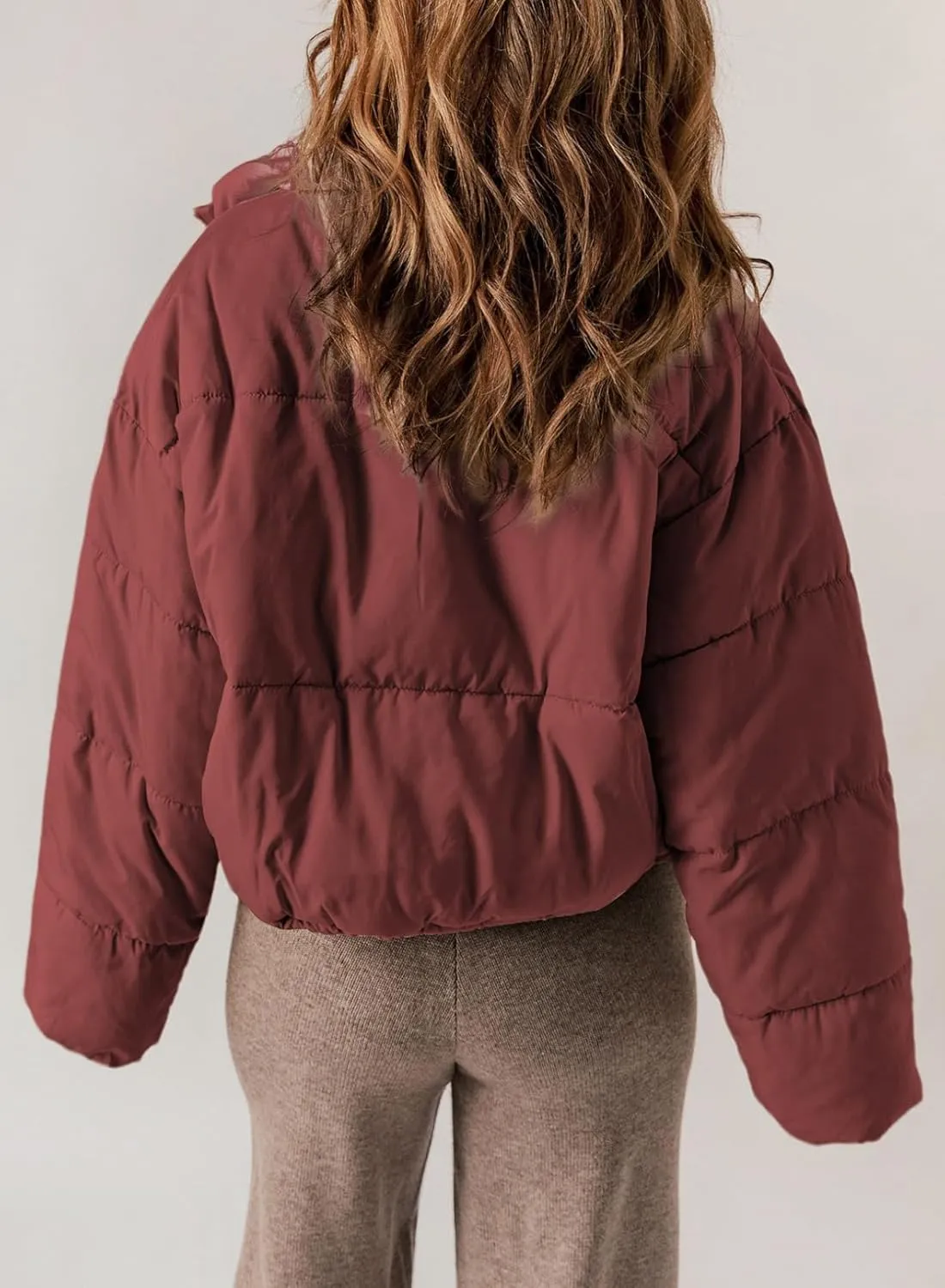 Dokotoo Womens Winter Quilted Jackets Long Sleeve Full Zip Puffer Jacket Coats with Pockets