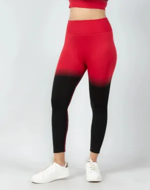 DynamicDuo 2-Tone Red & Black - Seamless Legging BodyShaper