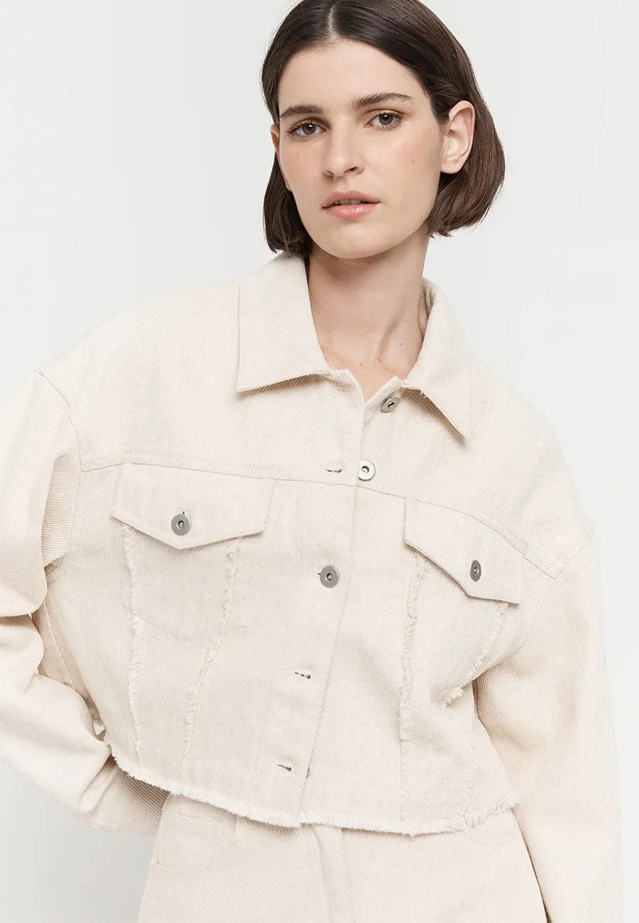Friend of Audrey Cotton Linen Denim Jacket Natural