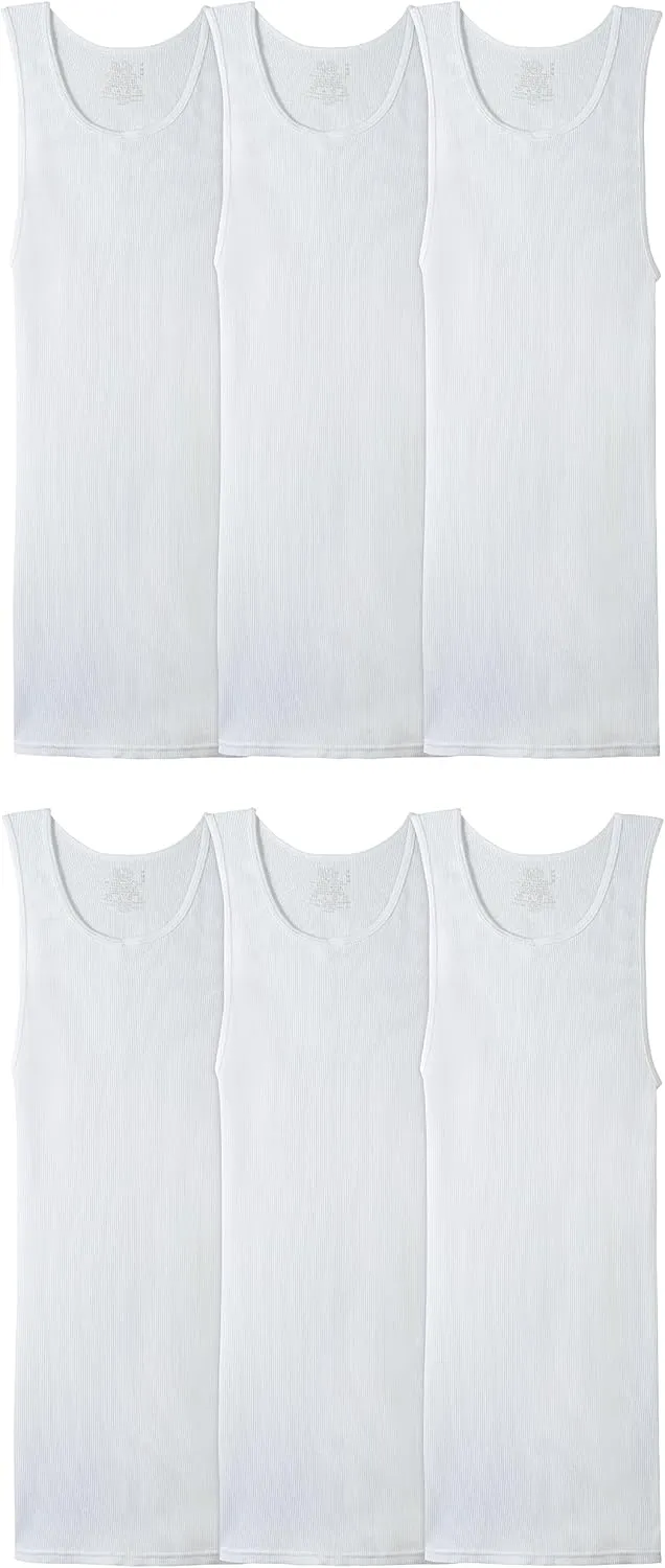 Fruit of the Loom Men's Sleeveless Tag Free Moisture Wicking Tank A-Shirt