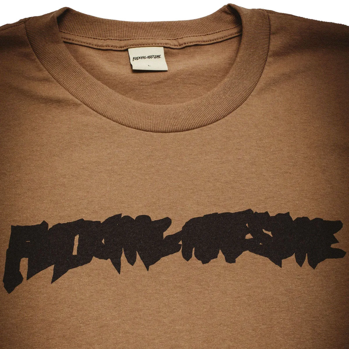 Fucking Awesome Ink Trap Stamp Logo T-Shirt - Brown