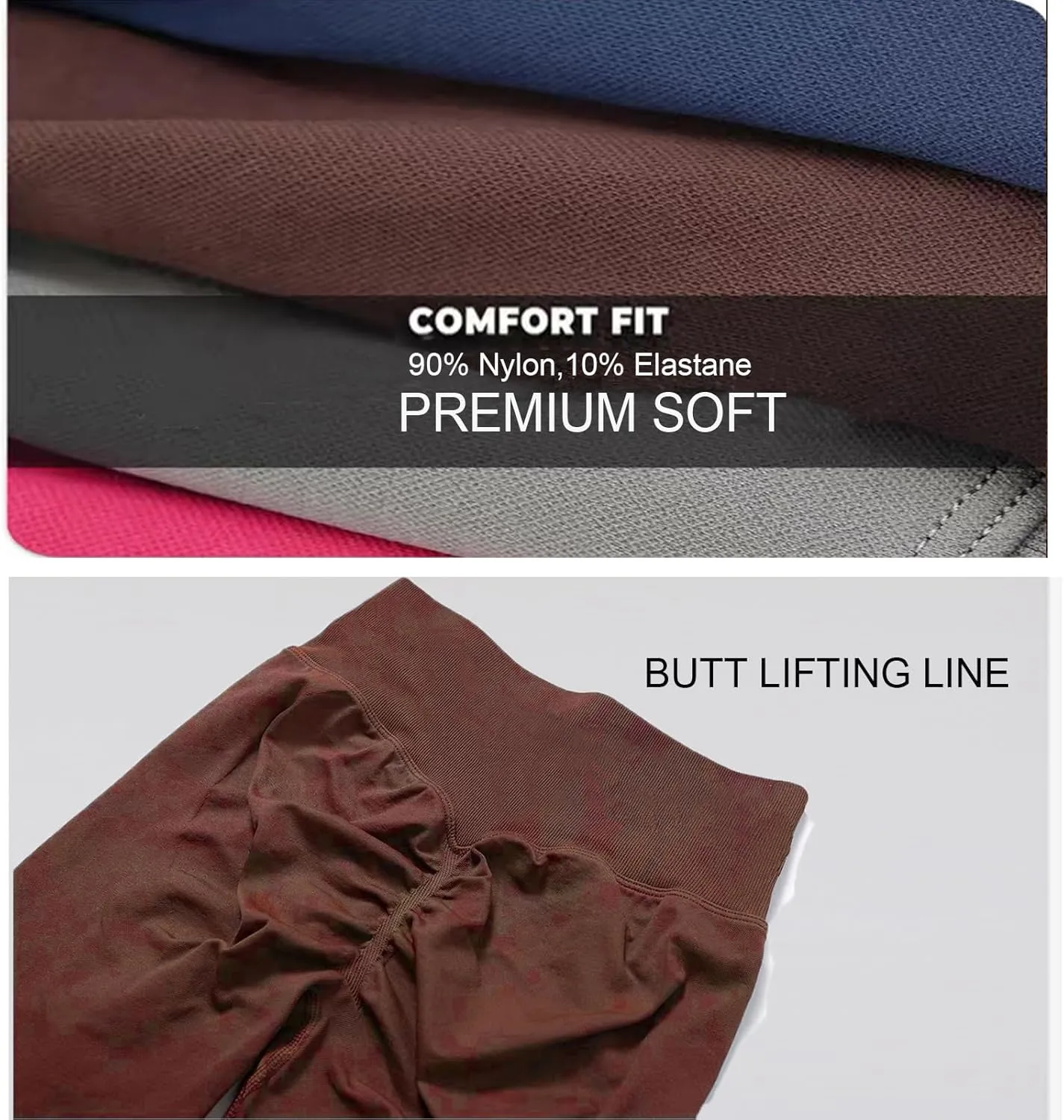 High Waisted Scrunch Butt Lifting Leggings for Women-Seamless Tummy Control Yoga Pants for Workout Gym