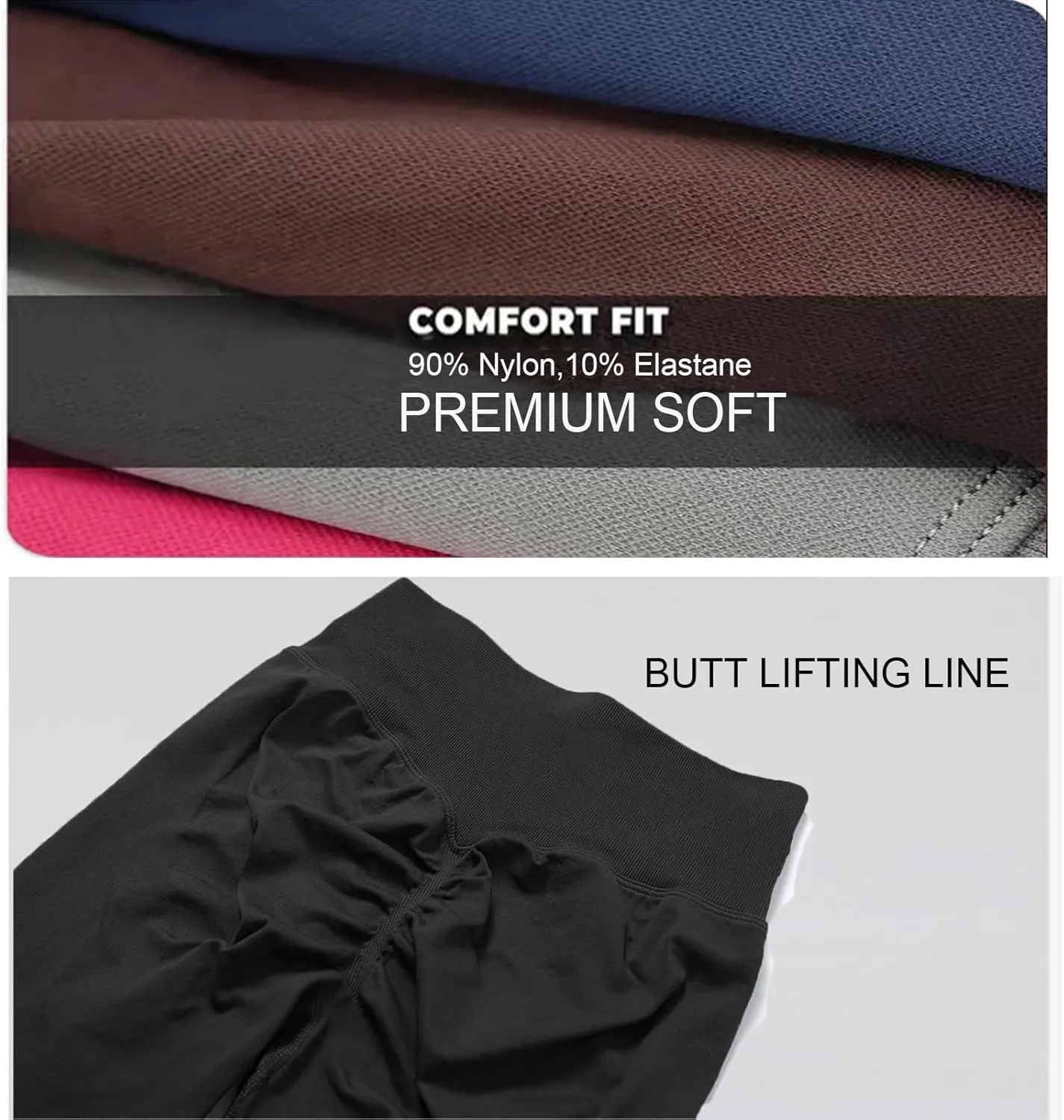 High Waisted Scrunch Butt Lifting Leggings for Women-Seamless Tummy Control Yoga Pants for Workout Gym