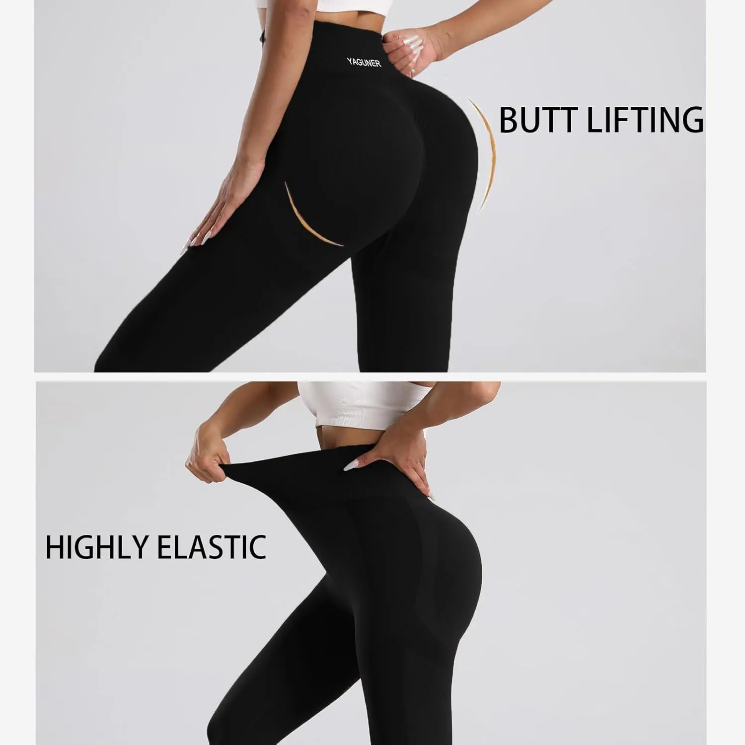 High Waisted Scrunch Butt Lifting Leggings for Women-Seamless Tummy Control Yoga Pants for Workout Gym