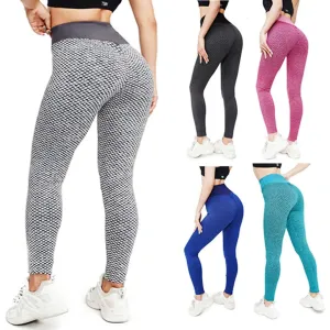 Honeycomb Scrunth Leggings Butt Lifting Yoga Tights for Women Gymwear