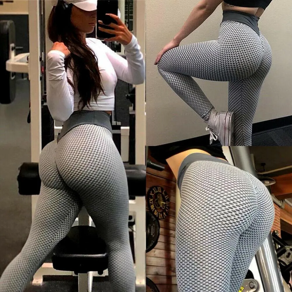 Honeycomb Scrunth Leggings Butt Lifting Yoga Tights for Women Gymwear