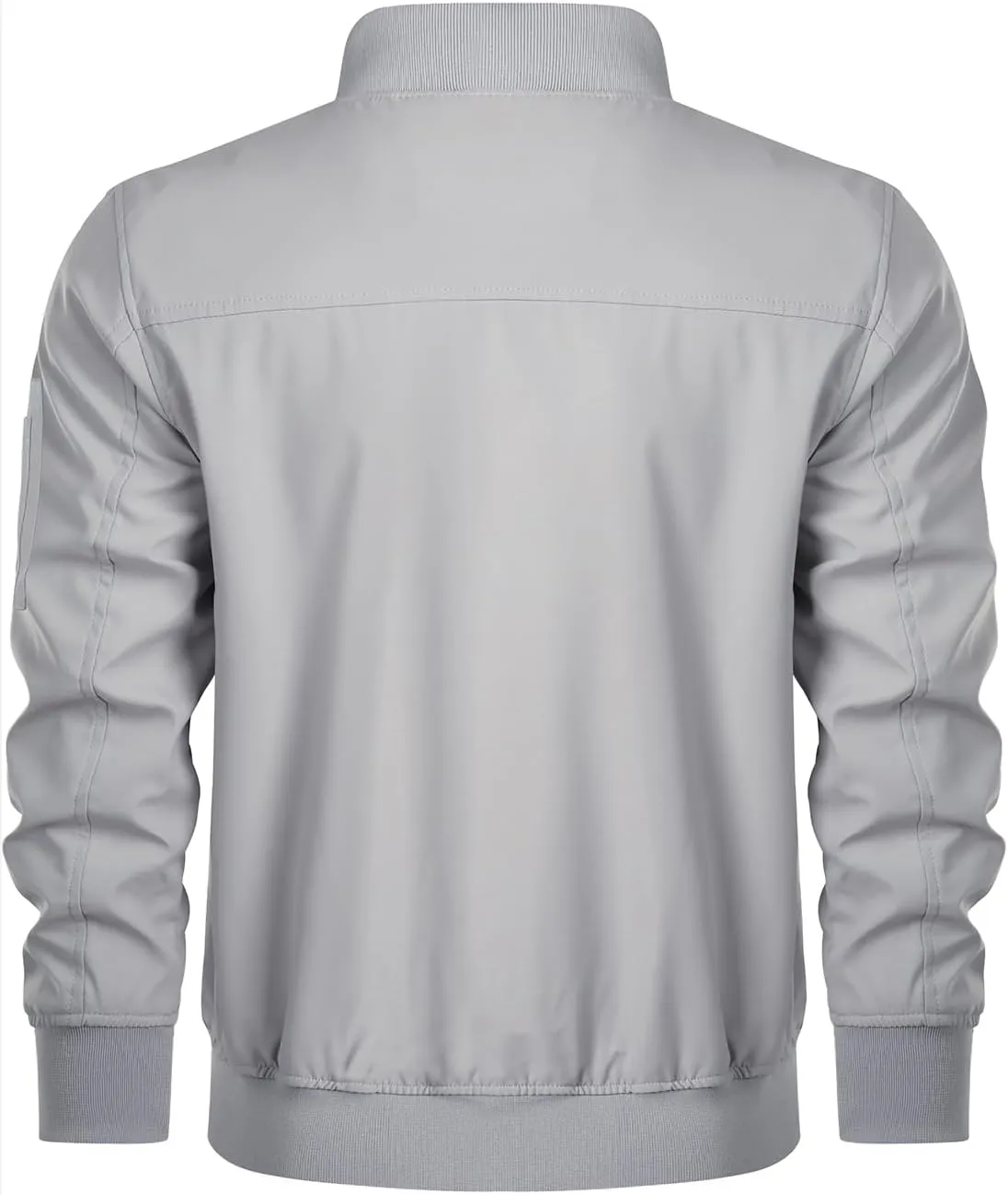 HOOD CREW Mens Bomber Jacket Lightweight Casual Stylish Spring Fall Windbreaker Zip Up Outwear Coat with Pockets