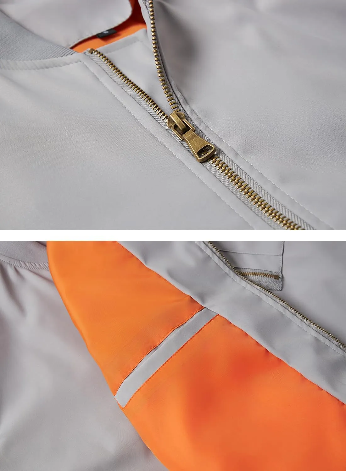 HOOD CREW Mens Bomber Jacket Lightweight Casual Stylish Spring Fall Windbreaker Zip Up Outwear Coat with Pockets