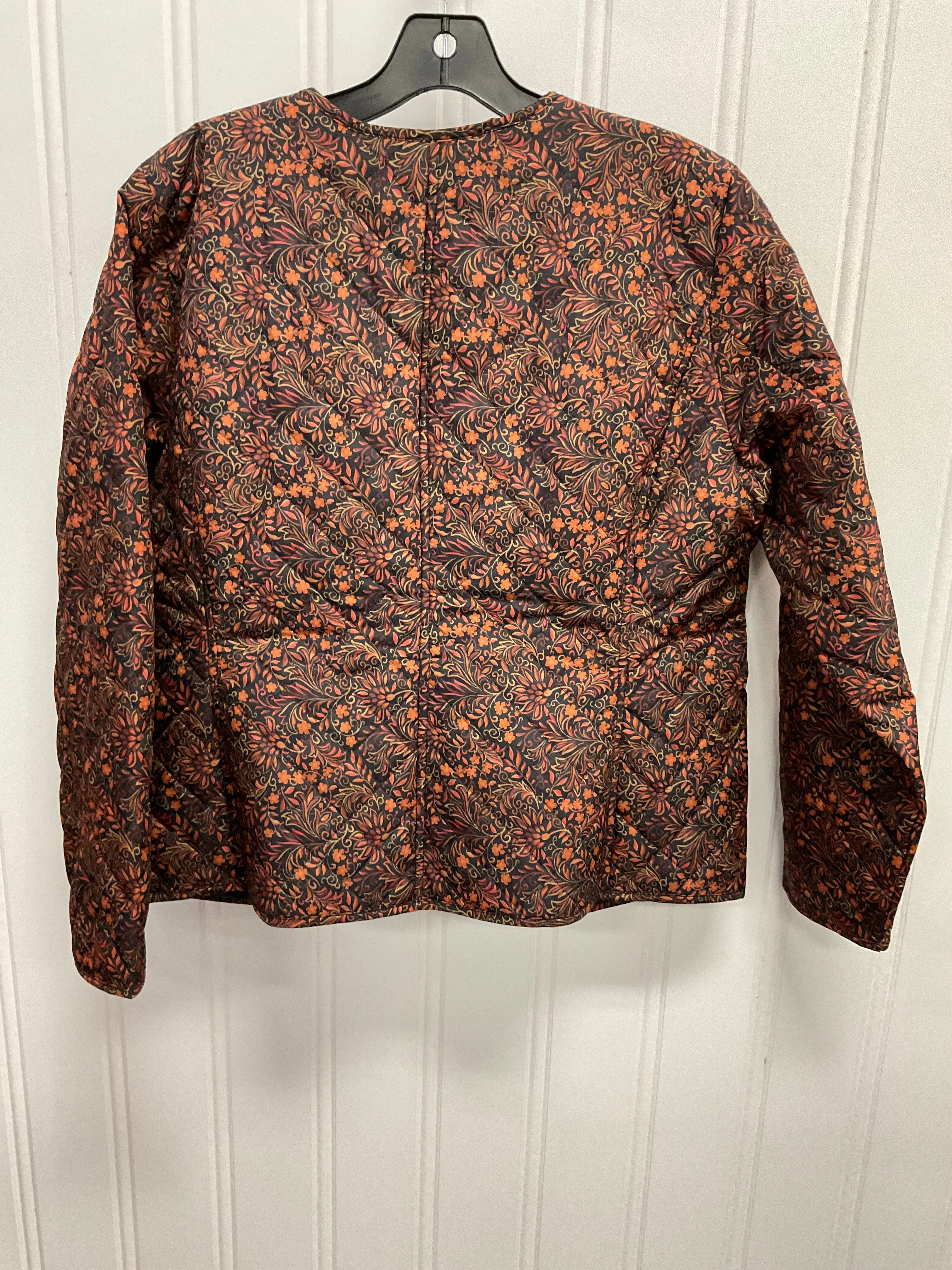 Jacket Puffer & Quilted By Croft And Barrow In Black & Orange, Size:22Womens