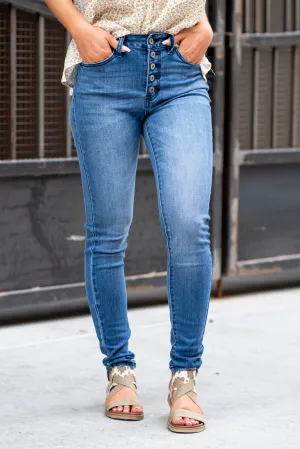 Jamie High Rise Button Fly Skinny
