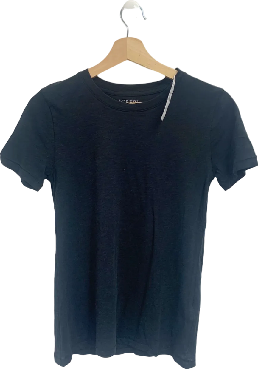 J.Crew Black Short Sleeve Crewneck T-shirt UK XXS