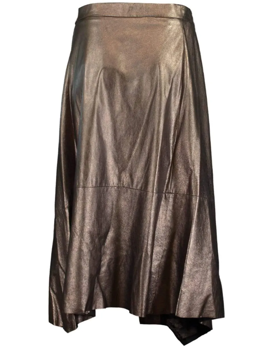 Lamé Suede A-Line Wrap Skirt