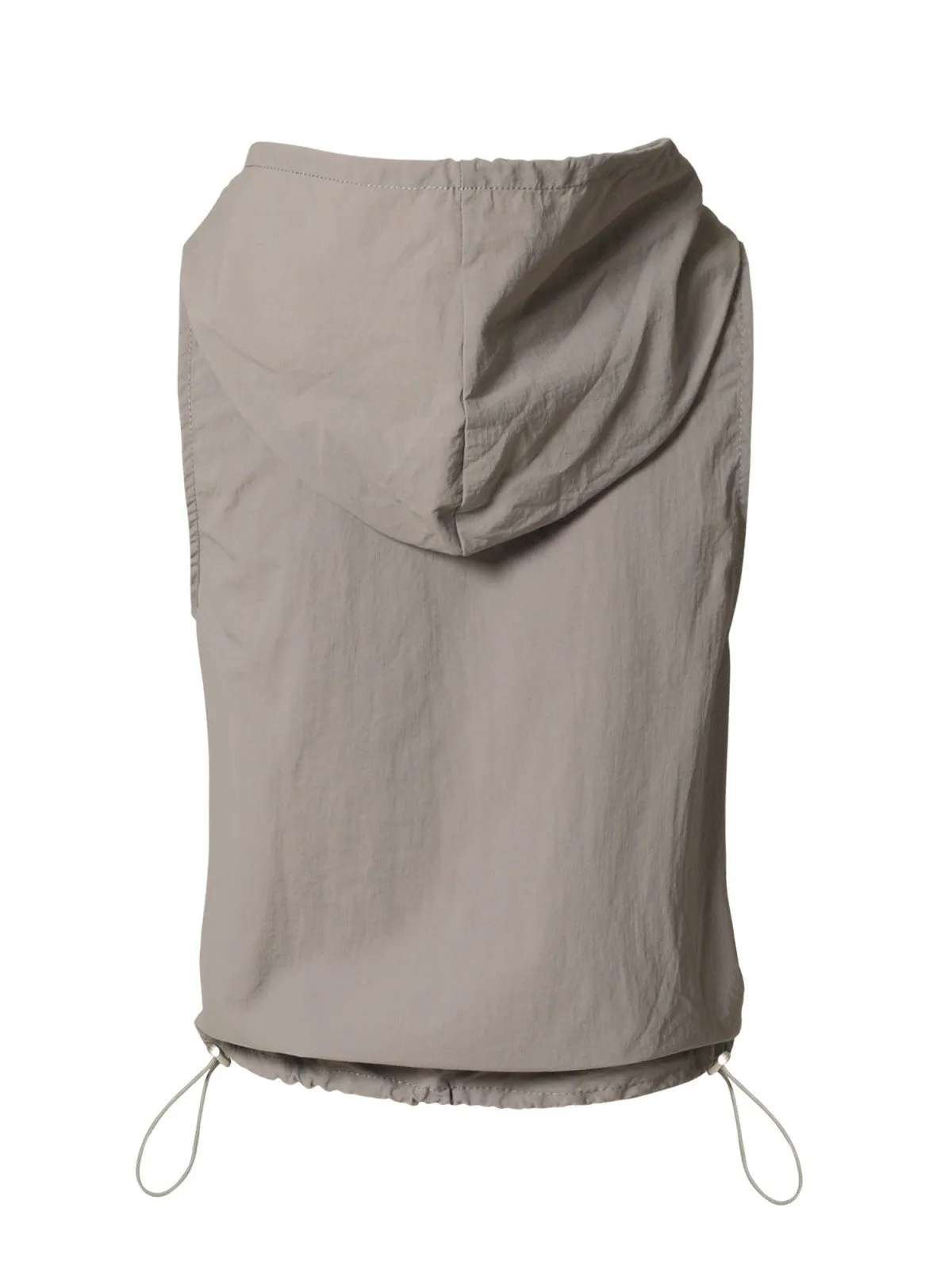 Lightweight Zip Vest Jacket Outdoor Hooded Windbreaker Vest With Utility Pockets