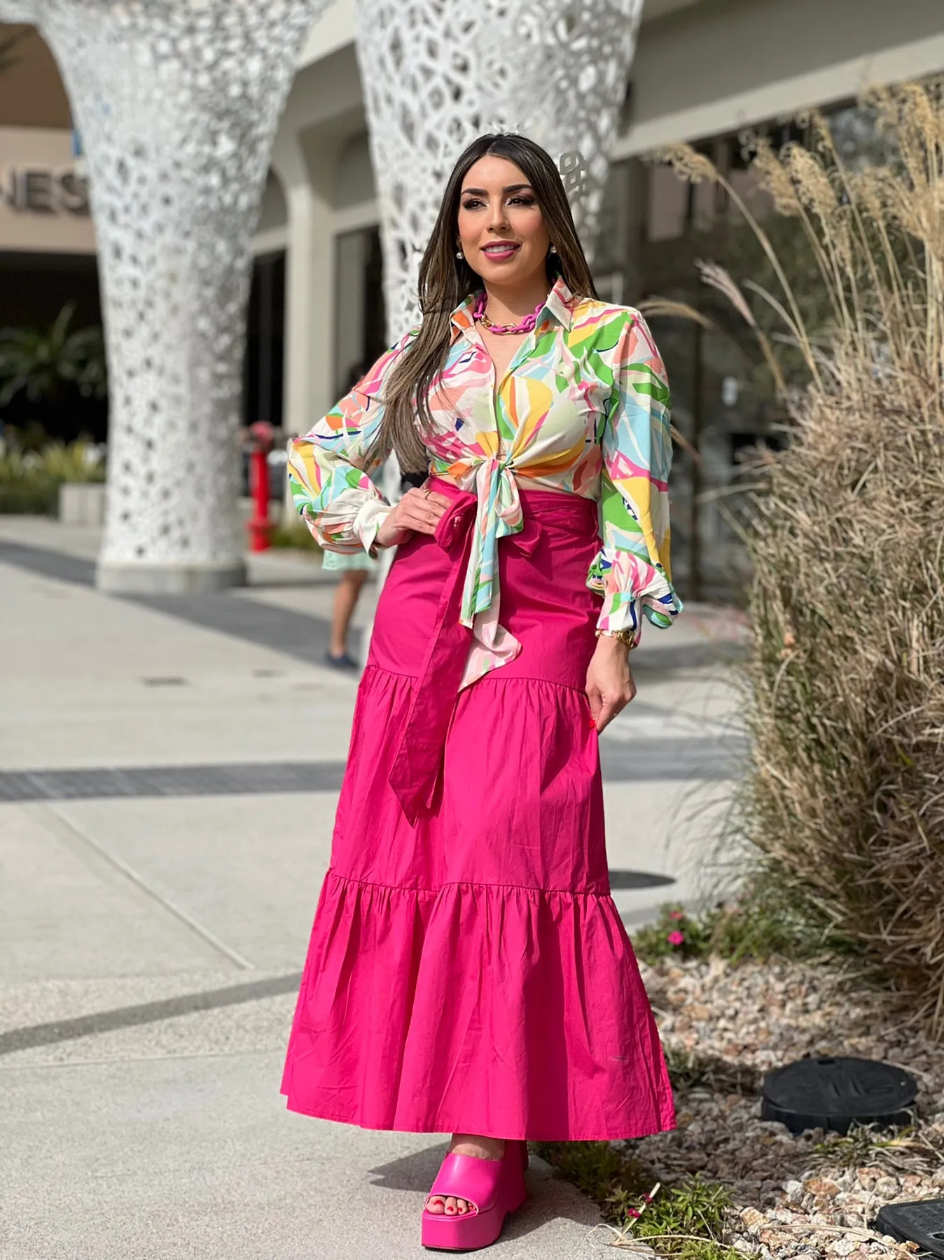 Magenta Maxi Skirt